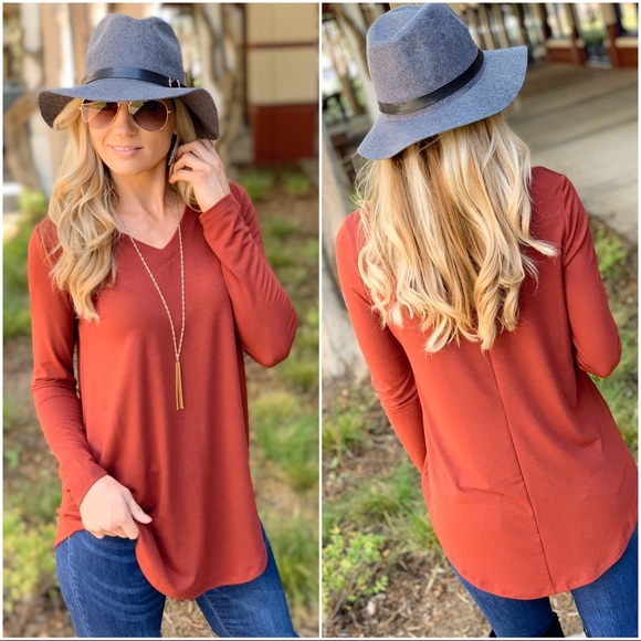 ✨LAST ONE✨Brick long sleeve v neck - Picture 4 of 4